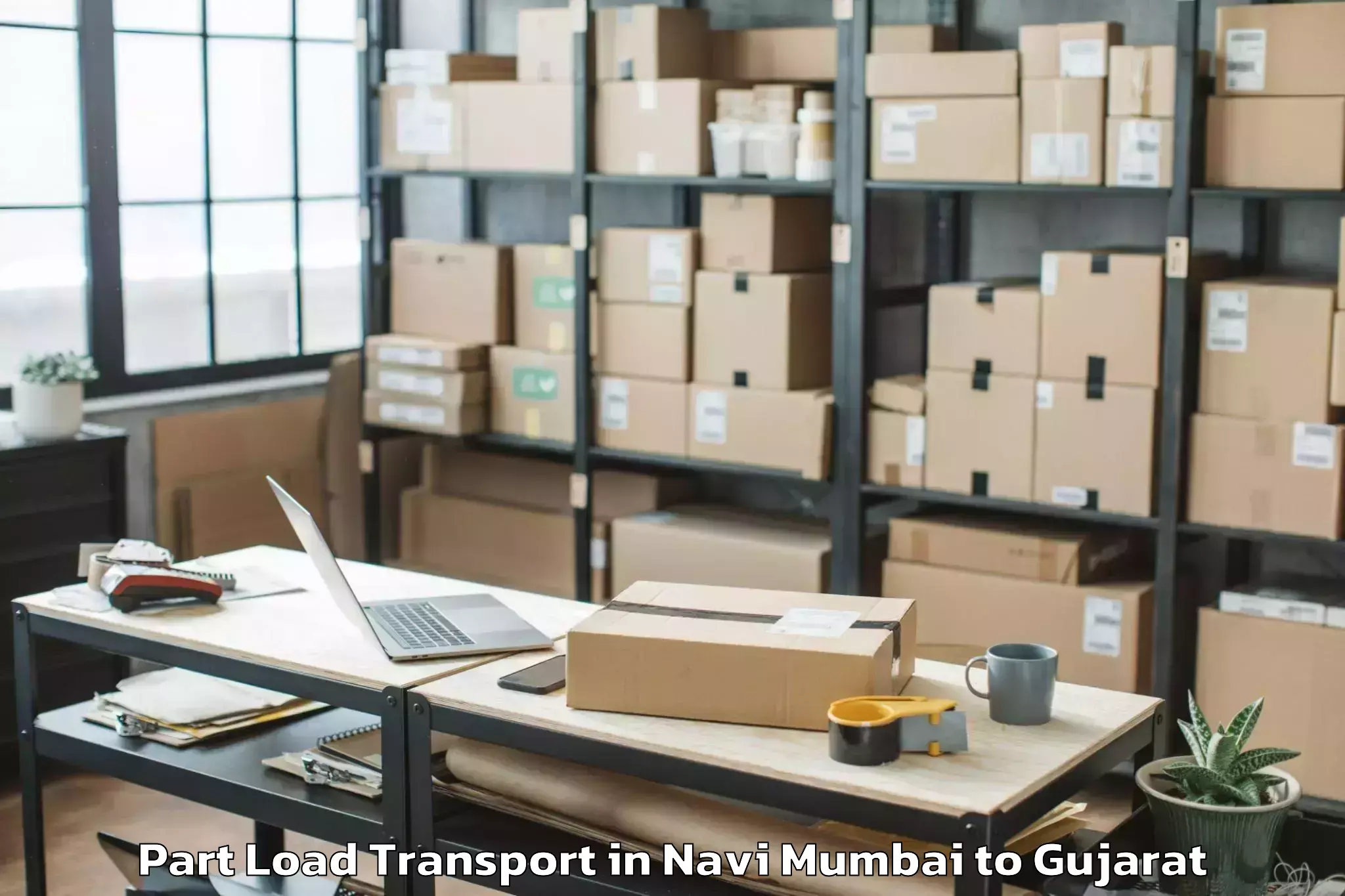 Leading Navi Mumbai to Navrangpura Part Load Transport Provider